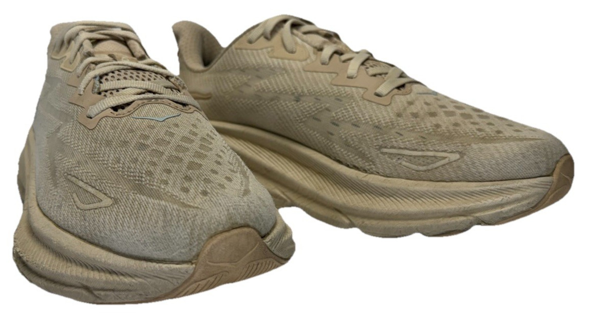 Hoka one mens shoe clifton 9 running beige tan sand eggnog size 9 d athletic x thumbnail 4