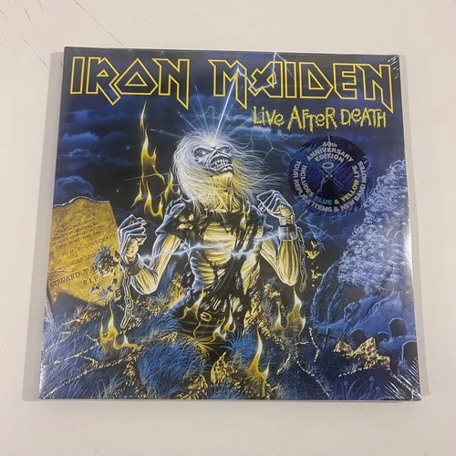 Iron Maiden Live After Death 40th Anniversary Blue Yellow Colored Vinyl 2LP NEW