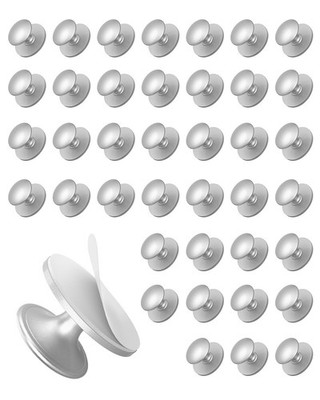 Anobeyi 40-Pack Self-Adhesive Cabinet Knobs No-Drill Stainless Steel Pull Handle