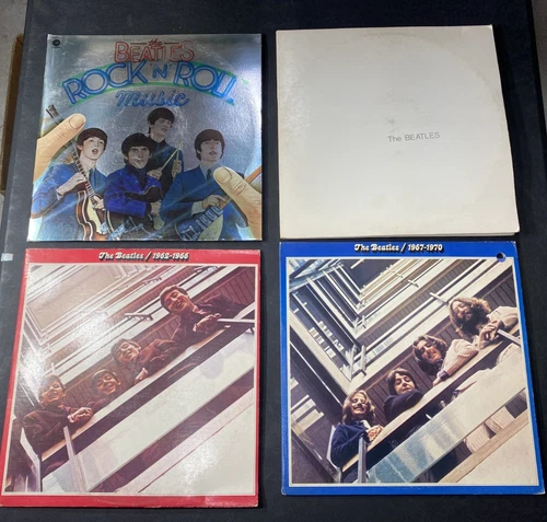 The Beatles Lot of 4 LP Records - White Label, 1962-1966, 1967-70 & Rock n' Roll