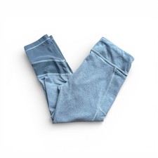 Athleta Girls Gray Heather Refuel Mesh Activewear Capri Leggings Size M 8-10