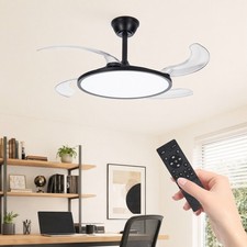 42 Black Ceiling Fan with LED Light Low Profi...