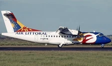 ATR 42-500 Air Littoral Mahogany Desk Wood Airplane New Model Small Scale 1/100