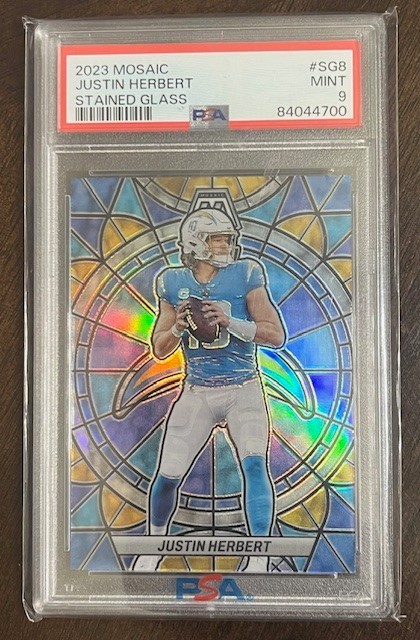 2023 Panini Mosaic - Stained Glass Justin Herbert #SG-8 PSA 9