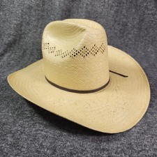 Vintage Westerner Cowboy Hat Weave Straw Size 7 Made in USA Handmade