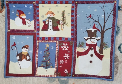 Kohl's Nikolaus Quadrat Schneemann Tischsets x6 NEU - Bild 1 von 3
