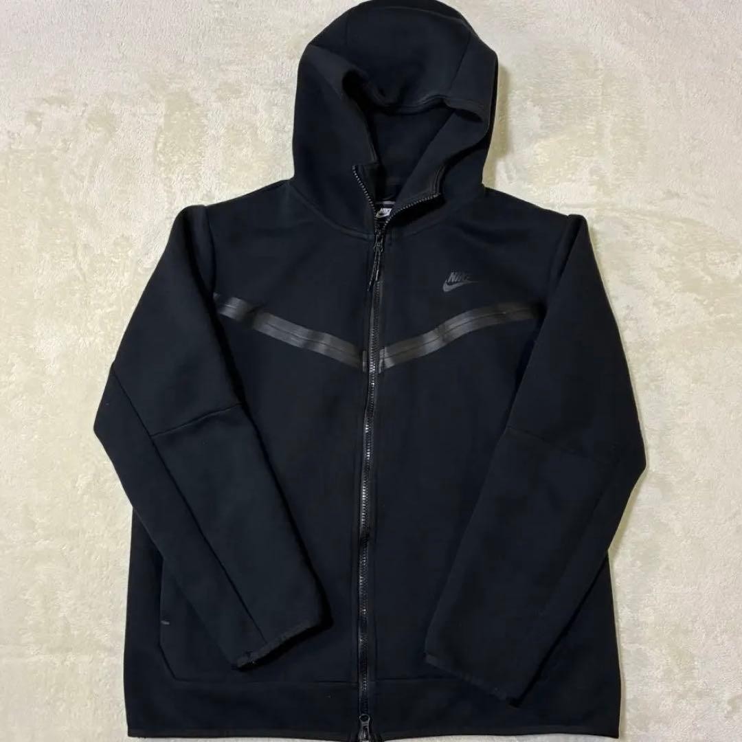 NIKE Tech Fleece Windrunner Tracksuit Set Up Top & Bottom Black XL