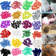 140Pcs (14 Colors) Cat Nail Caps, Cat Claw Covers Cat Nail Covers with Adhesives