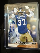 2024 cfl upper deck #11 Brandon Alexander Blue Bombers Autograph
