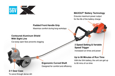 ECHO Battery Powered Curved Shaft Edger: DPE-2600R2 (USED)