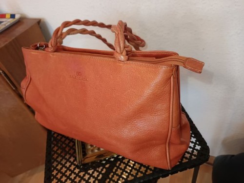 HANDTASCHE LEDER ORANGE BALENCIAGA BB GEBRAUCHT