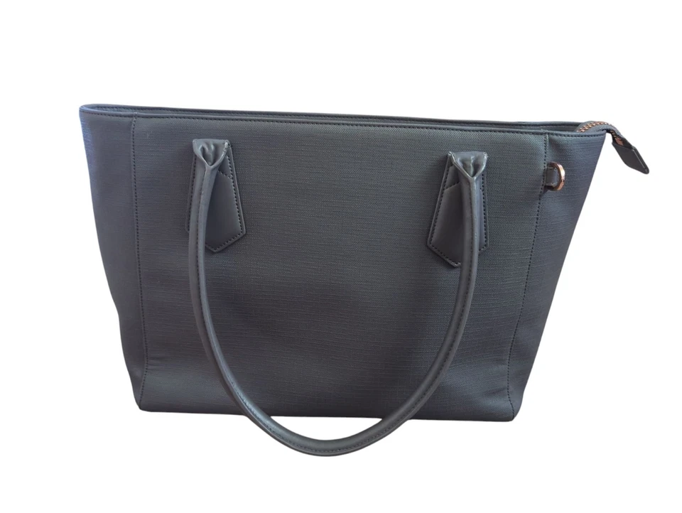 Dagne Dover Classic Signature Gray Coated Canvas Large Tote Bag - Image 2 of 4