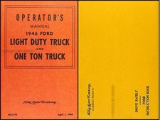 1946 Ford Pickup And Truck Owners Manual With Envelope 46 Half Ton And 1 Ton