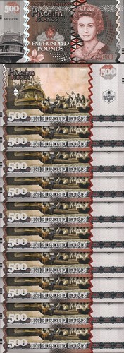 PITCAIRN ISLANDS 500 POUNDS 2018, UNC, 10 PCS LOT, QUEEN ELIZABETH II - 第 1/3 張圖片