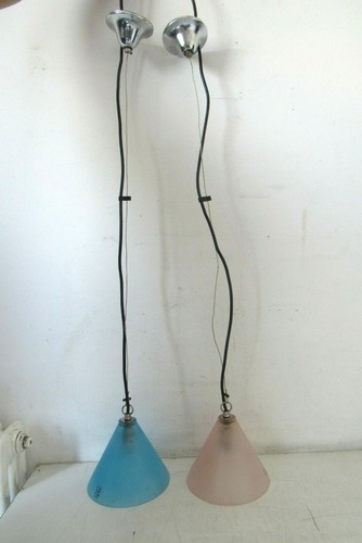 COPPIA SOSPENSIONI/LAMPADE SINTHESI IN VETRO MURANO ANNI 70 DESIGN - 第 1/12 張圖片