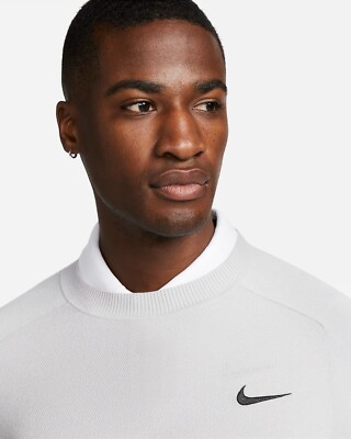 Nike TW Tiger Woods Men's Knit Golf Knit Sweater Light Grey S L