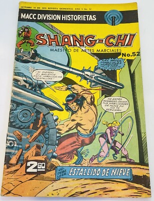 Shang-Chi master of Kung Fu #52 comic Spanish 1975 Mexico  Macc Division rare