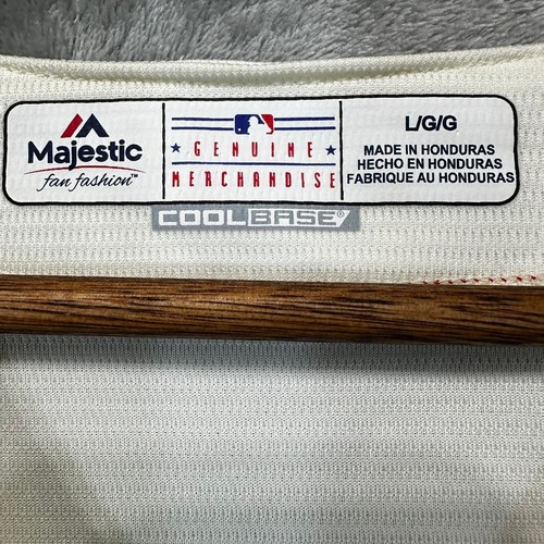 Official MLB Majestic Baseball White Jersey Athletic Sporty Fan Performance Game - Picture 10 of 12