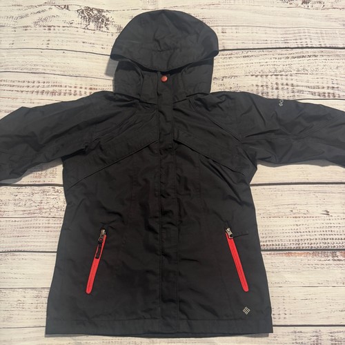 Columbia Omni Tech Interchange Black And Pink Full Zip Shell Girls Size 10/12 - Picture 4 of 14