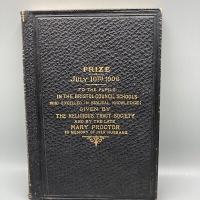 Taschen Absatz Bibel religiös Traktat Gesellschaft schwarz Leder Bristol Preis 1906