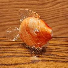 Art Glass Goldfish Murano Style Blenko Style Orange Fish
