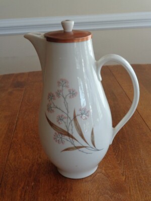 VINTAGE MCM SYRACUSE WINDSWEPT COFFEE POT W/COPPER LID