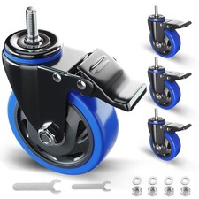 4 Inch Stem Caster Wheels Heavy Duty With Dual Locking 2200lbs Threaded Stem Cas