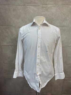 Camicissima Potenza Men's Button Front Shirt White Long Sleeve Size 40