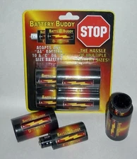 Battery Buddy™ Adapter Converter-8 Pieces-4 AA to C + 4 C to D Battery Adapters
