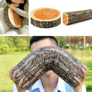 Sleeping Seat Pad Wood Log Pillow Home Wooden Sofa Natural Tree