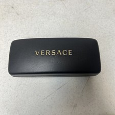 VERSACE BLACK HARD LEATHER CLAMSHELL SUNGLASSES EYEGLASSES CASE 6 Pre Owned