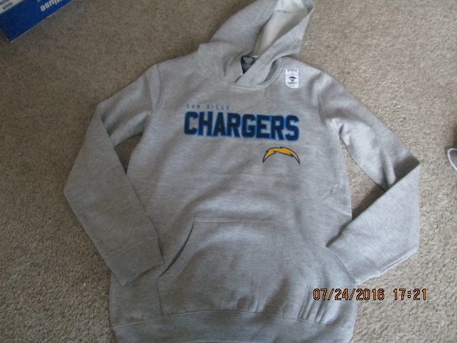Boys San Diego Chargers Hoodie size L 14/16 Gray New with tags - Image 3 of 4