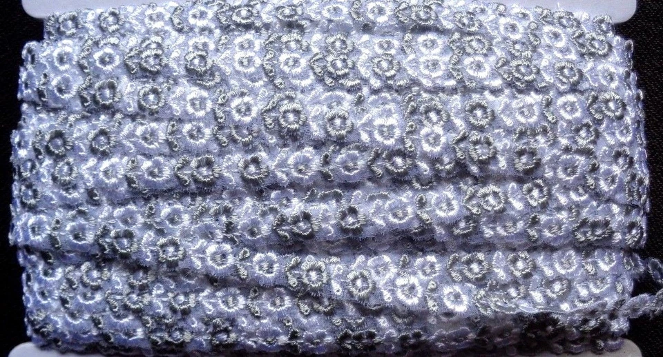 Venise Lace Galloon, 3/8 inch grey/white color price for 1 yard - Image 4 of 4