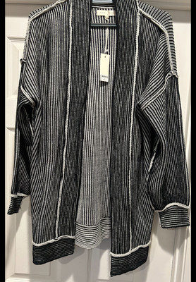 BKE GILDED INTENT BLACK/GRAY DUSTER CARDIGAN NWT SMALL RUNS MEDIUM
