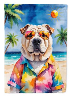 Shar Pei Summer Beach Time Flag