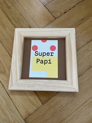 Super Papi Geschenkidee Bilderrahmen Holz Rahmen Quadratisch