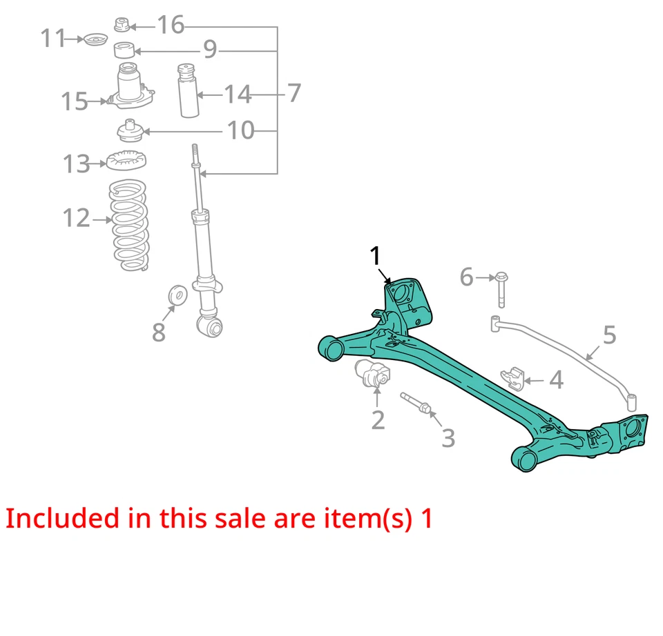 10-15 Toyota Prius / 08-15 Scion XB AZE151 Rear Axle Beam Subframe Crossmember - Image 3 of 4
