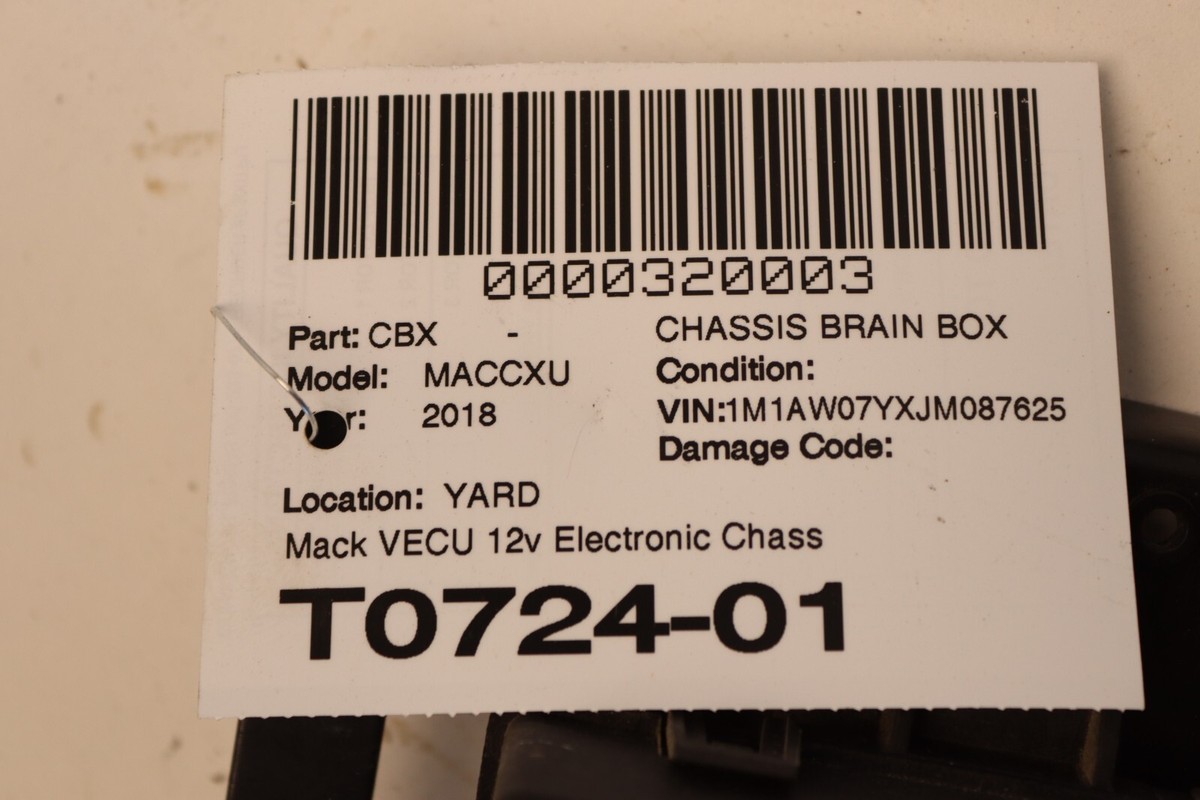 2008-2023 Mack CXU613 MP8 VECU 12V Electronic Chassis