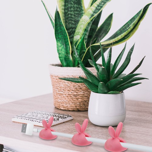 4 Pcs Silicone Line Card Cord Holder for Desk Bunny Ear Organizer - Photo 12/12