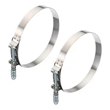 T-Bolt Hose Clamps 2Pack 304 Stainless Steel 152-160mm 6" Hose ID Spring