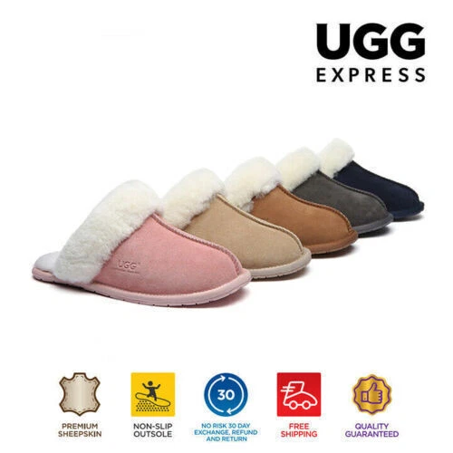 AUSTRALIAN SHEPHERD®UGG Slippers Women Men Sheepskin Wool Slippers