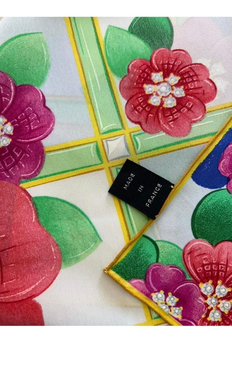 Van Cleef & Arpels シルク スカーフ S5# van cleef arpels Silk scarf florale 34 inch made in