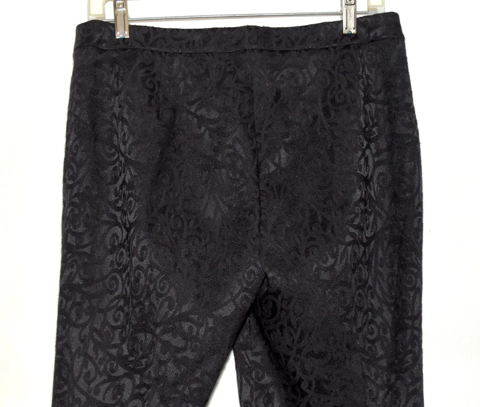 Jones New York Signature Black Swirls Womens Stretch Capri Pants Size 8 - Image 4 of 4