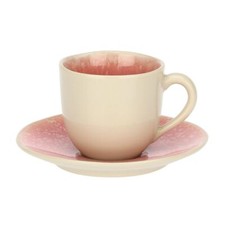 Rose&Tulipani Fuse Rosa, Espressotasse mit Untertasse, 90 ml, Steingut