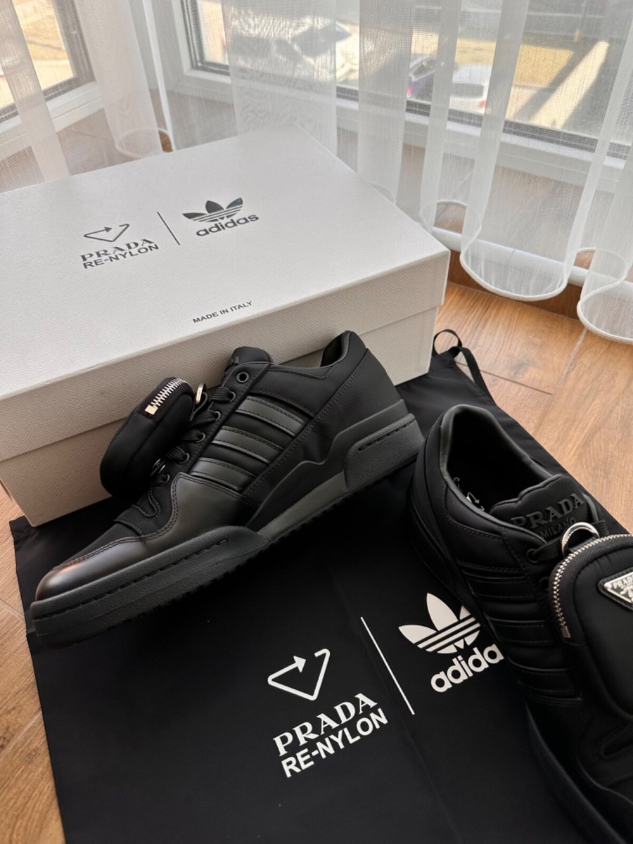 Prada x Adidas Re-Nylon Forum Low Black Sneakers | eBay Prada x Adidas Re-Nylon Forum Low Black Sneakers | eBay
