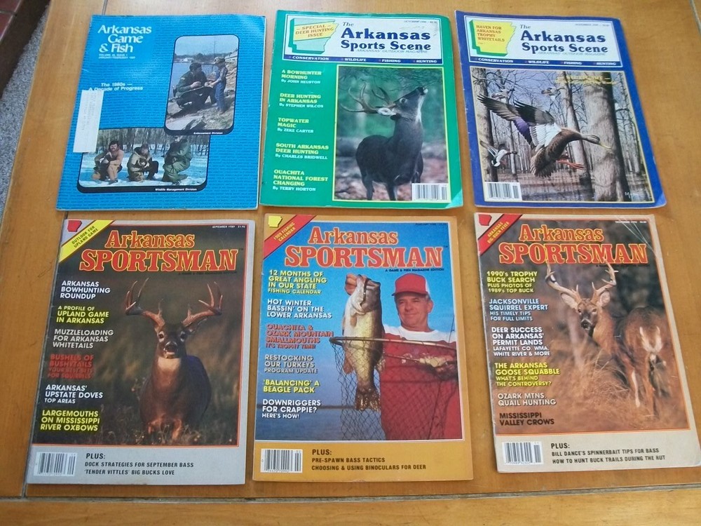 LOT OF 6 VTG Arkansas Mags: Ark Game & Fish, Ark Sports Scene (2) Ark Sport LOT OF 6 VTG Arkansas Mags: Ark Game & Fish, Ark Sports Scene (2) Ark Sport