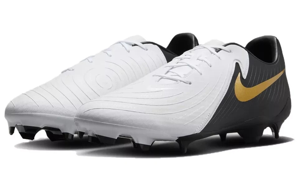 Nike Phantom GX 2 MG Low Top Soccer Cleat 'White/Gold/Black Nike Phantom GX 2 MG Low Top Soccer Cleat 'White/Gold/Black