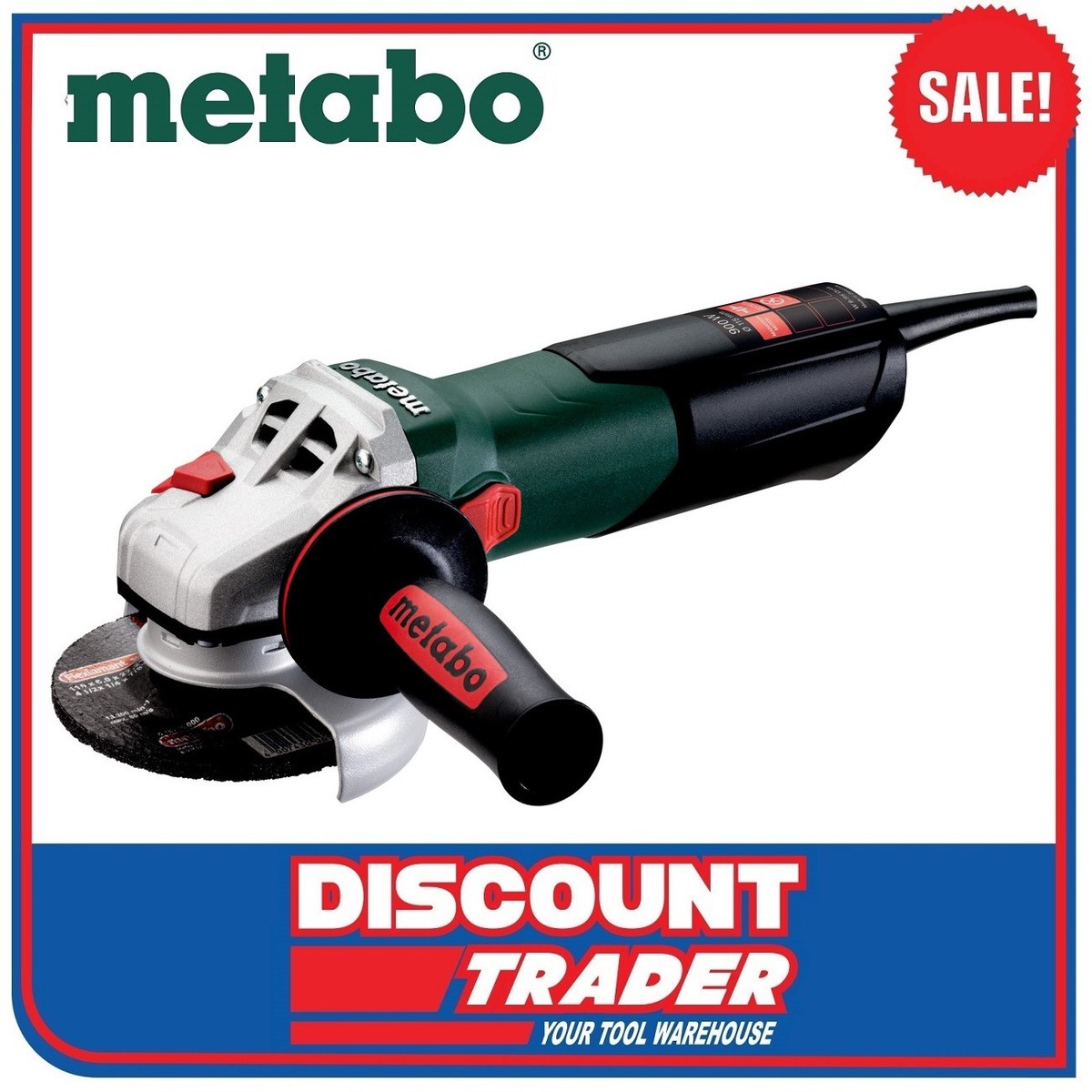 Metabo 900 Watt 4-1/2” 115mm Angle Grinder W 9-115 Quick 600371190