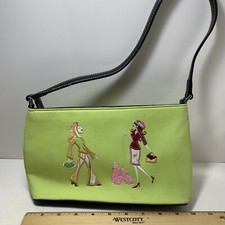 Adorable Green Poodle Handbag 10  Wide 6  Tall With Shoulder Strap