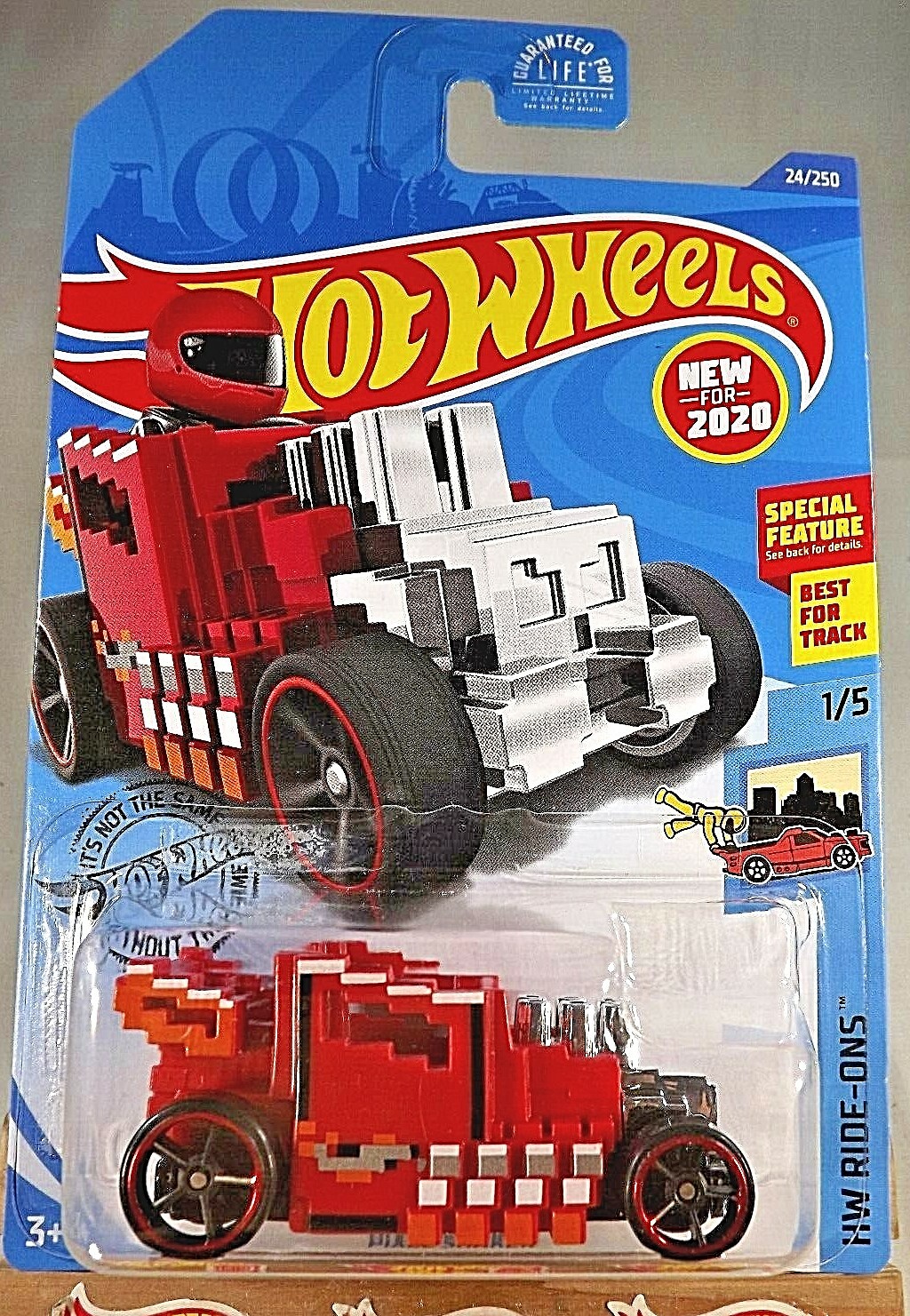 2020 Hot Wheels #24 HW Ride-Ons 1/5 PIXEL SHAKER Red w/Black OH5 Spoke Wheels